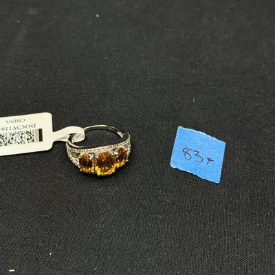 925 Sterling Silver Ring Oval Citrine 