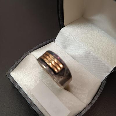 14K AND STERLING SILVER RING 8.24g SIZE 8 1/2