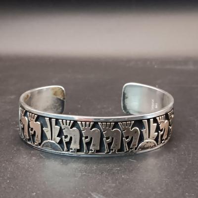 14K AND STERLING SILVER BRACELET 37.57g