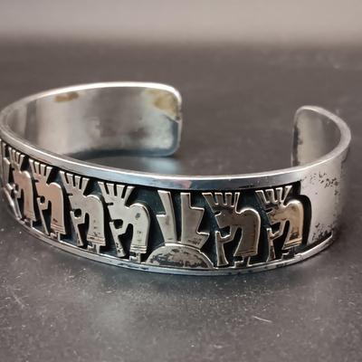 14K AND STERLING SILVER BRACELET 37.57g