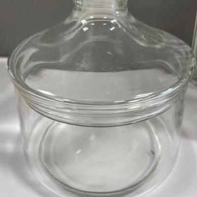 Vintage drinking glasses and glass container