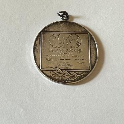 Franklin Mint Sterling Silver Vintage Apollo 11 Pendant
