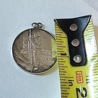 Franklin Mint Sterling Silver Vintage Apollo 11 Pendant
