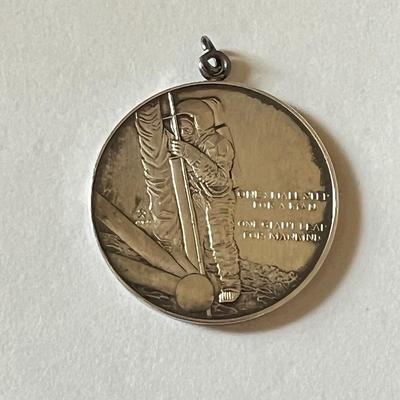 Franklin Mint Sterling Silver Vintage Apollo 11 Pendant
