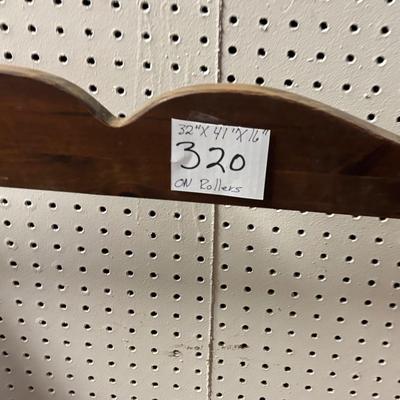 Vintage Wooden Shelf on Wheels