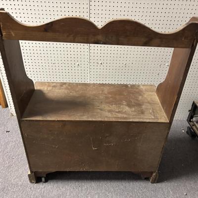 Vintage Wooden Shelf on Wheels