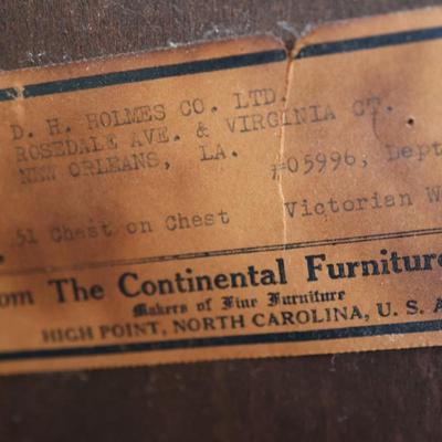 Victorian Walnut Chest of Drawers by Continental Furniture