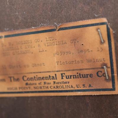 Victorian Walnut Chest of Drawers by Continental Furniture