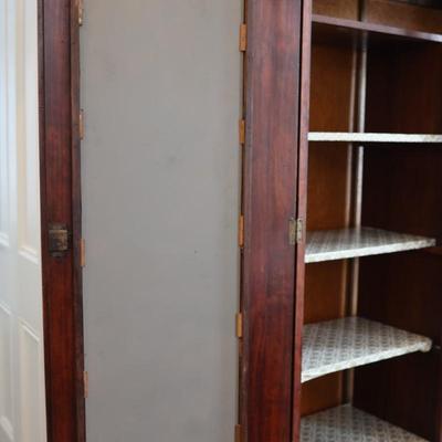 Walnut Victorian Two Door Wardrobe with Column Front