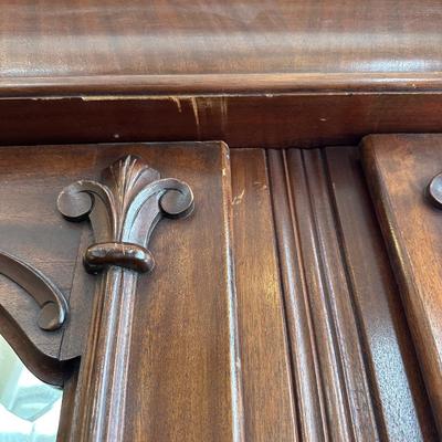 Walnut Victorian Two Door Wardrobe with Column Front