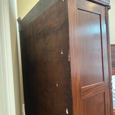 Walnut Victorian Two Door Wardrobe with Column Front