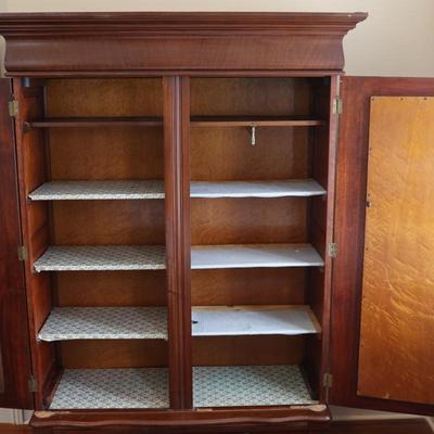Walnut Victorian Two Door Wardrobe with Column Front
