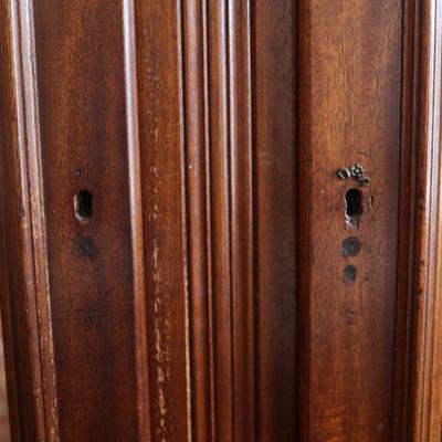 Walnut Victorian Two Door Wardrobe with Column Front