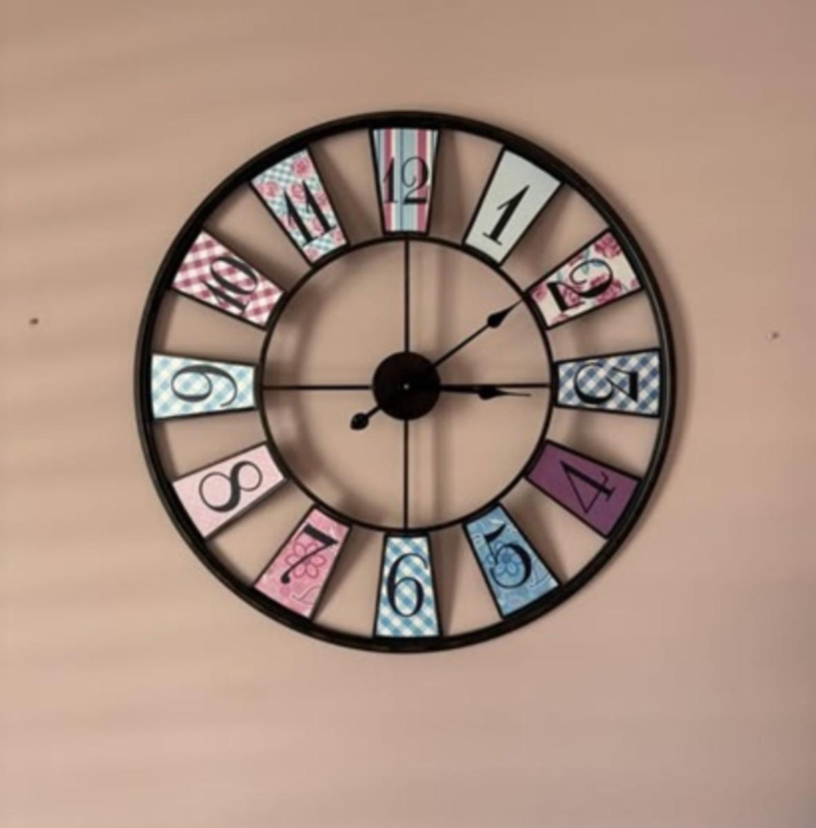 Large Colorful Clock | EstateSales.org