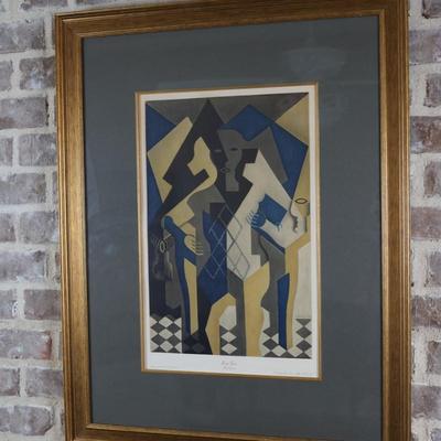 Juan Gris, Cubist Harlequin Framed Collotype, 1953