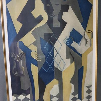 Juan Gris, Cubist Harlequin Framed Collotype, 1953