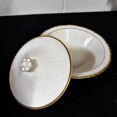 Old Ivory covered serving dish