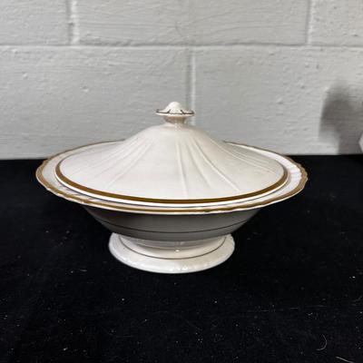 Old Ivory covered serving dish
