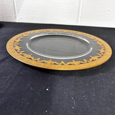 Gilted glass platter