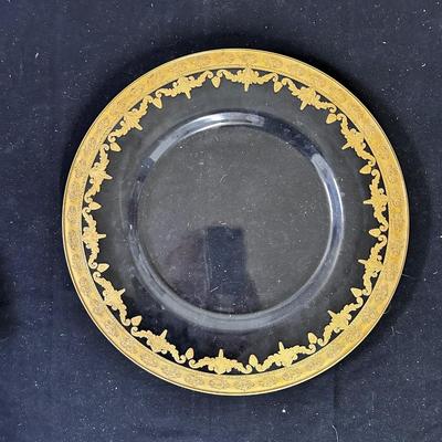 Gilted glass platter