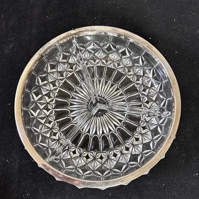 Glass / silver divided serving dish