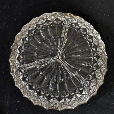 Glass / silver divided serving dish