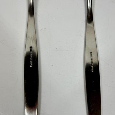 Vintage Mid Century Modern Gustav Stainless Steel Anita Serving Spoon and Fork