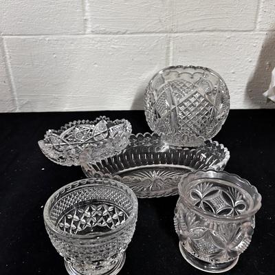Lot of 5 cut glass pieces