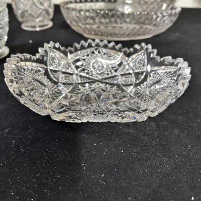 Lot of 5 cut glass pieces