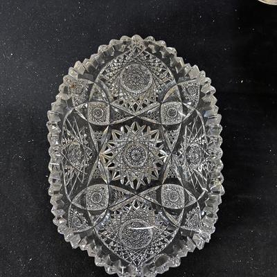 Lot of 5 cut glass pieces