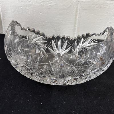 American Brilliant cut glass serving dish