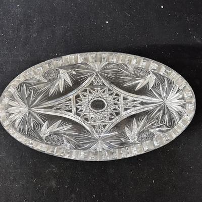 American Brilliant cut glass serving dish