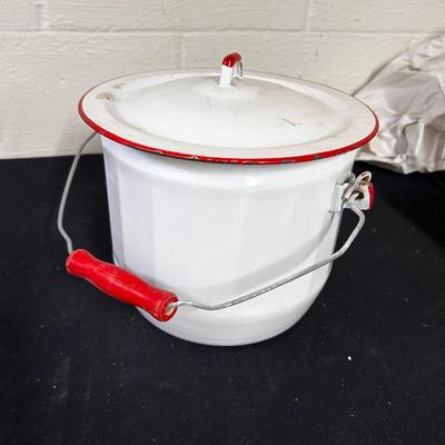 Vintage enamelware pail