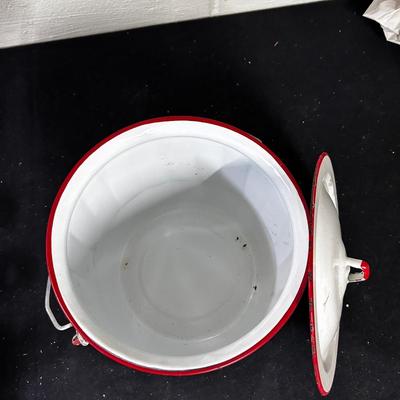 Vintage enamelware pail