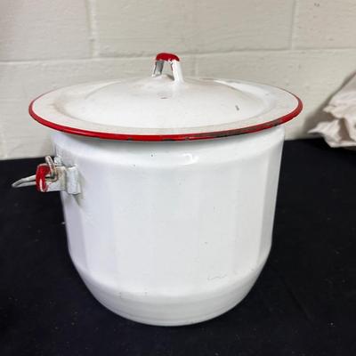 Vintage enamelware pail