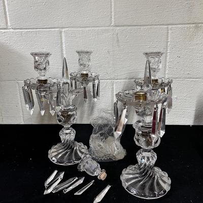 Glass candelabra (2)