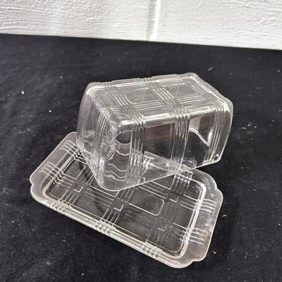Vintage glass butter dish