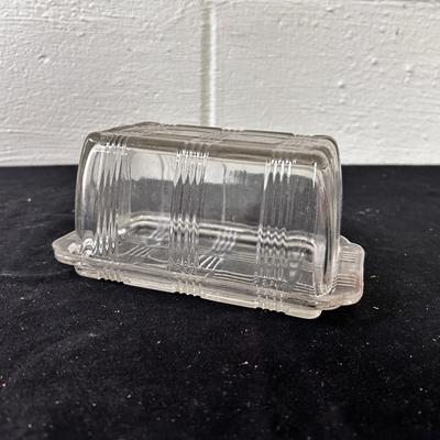 Vintage glass butter dish