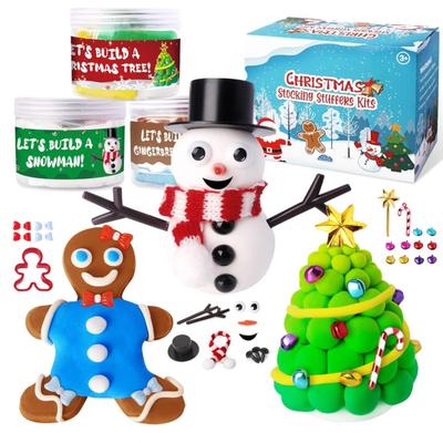 8-Pack DIY Christmas Modeling Clay Craft Kit - Snowman, Christmas Tree, Santa Claus & Gingerbread Man w/Accessories