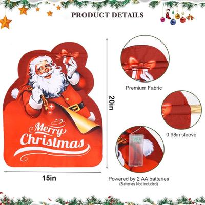 20" x 15" Vintage Inspired Santa Claus Lighted Christmas Garden Flag - Unique LED Santa Claus Multi-Colored Garden Flag, Winter...