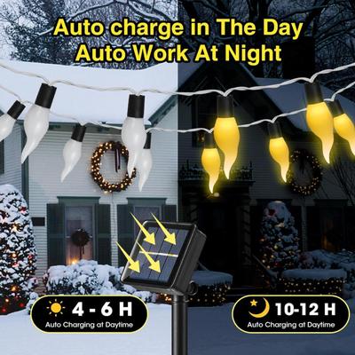 Solar Powered Flameless Candle Lights for Outdoor - Christmas Decor, 30 LED Flickering Candles for Christmas Party Decor, Window Candles...