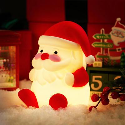 Santa Claus Rechargeable LED Christmas Gift Night Light - 3 Level Dimmable Touch Lamp for Nursery & Kids Room Decor - Perfect Sleep...