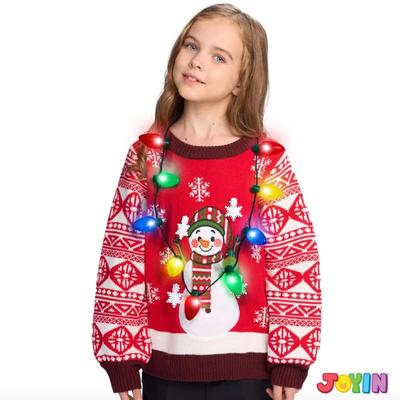 Christmas Holiday Light Up LED Necklace w/9 Vintage Inspired Colorful Lightbulbs