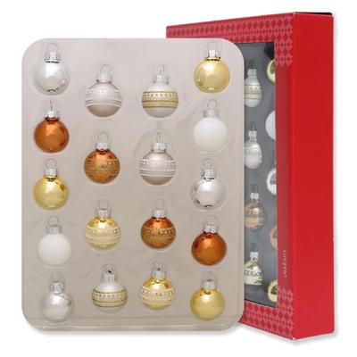 18 Pcs Mini Glass Christmas Balls Ornaments, Hanging Decoration Set for Christmas Tree, Holiday, Party, Matte Shiny Glitter Ornaments,...