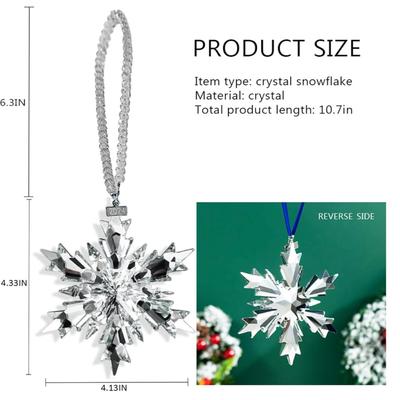 Annual Edition Snowflake Crystal Christmas Tree Ornament Sun Catcher Home Hanging Decor