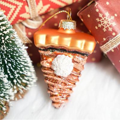 8 Pack - Blown Glass Mini Piece of Pie Ornament - Christmas Tree Hanging Ornament, Home Holiday Decor, XMas Party Favors or Gifts