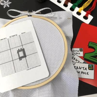 Christmas Ornament - Cross Stitch Advent Calendar - Gingerbread House Motif - DIY Gift - Unique Gift for Family & Friends - Gift for...