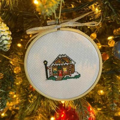 Christmas Ornament - Cross Stitch Advent Calendar - Gingerbread House Motif - DIY Gift - Unique Gift for Family & Friends - Gift for...