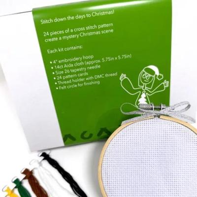 Christmas Ornament - Cross Stitch Advent Calendar - Gingerbread House Motif - DIY Gift - Unique Gift for Family & Friends - Gift for...