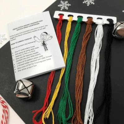 Christmas Ornament - Cross Stitch Advent Calendar - Gingerbread House Motif - DIY Gift - Unique Gift for Family & Friends - Gift for...